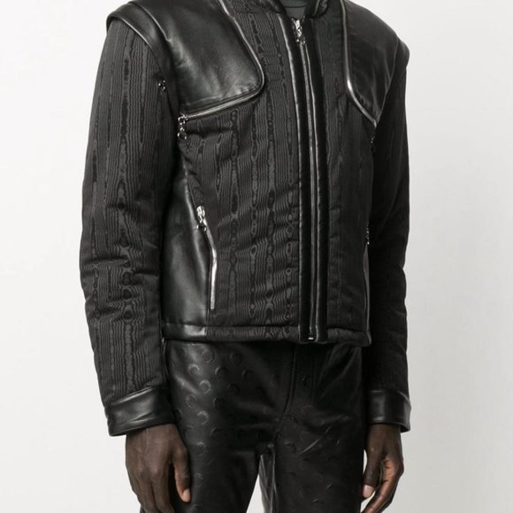 Marine Serre Convertible Moire-effect Biker Jacket - Picture 3 of 8